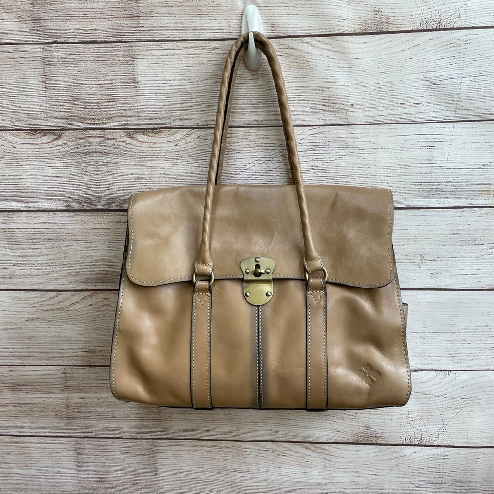 PATRICIA NASH VIENNA SATCHEL IN BISCUIT‎ LEATHER